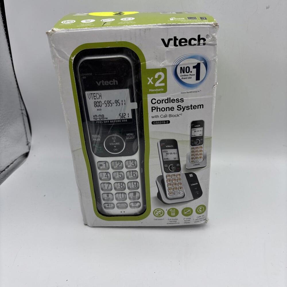 VTech Cordless Phone with 2 Handsets, Open Box